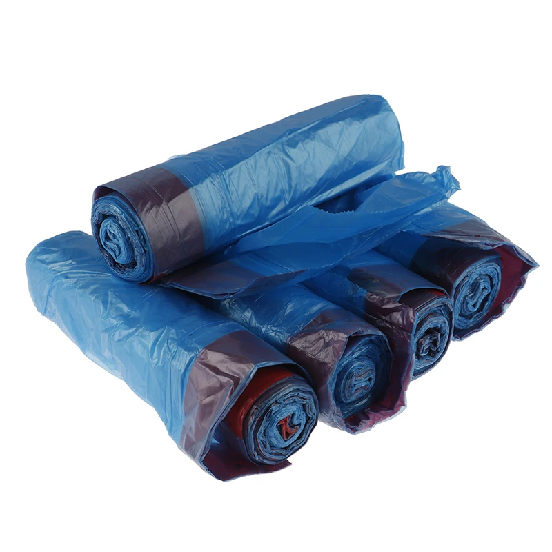 

15pcs/roll Garbage Trash Bag Home Kitchen Dustbin Bin Drawstring Solid Bag Environmentally Degradable Portable