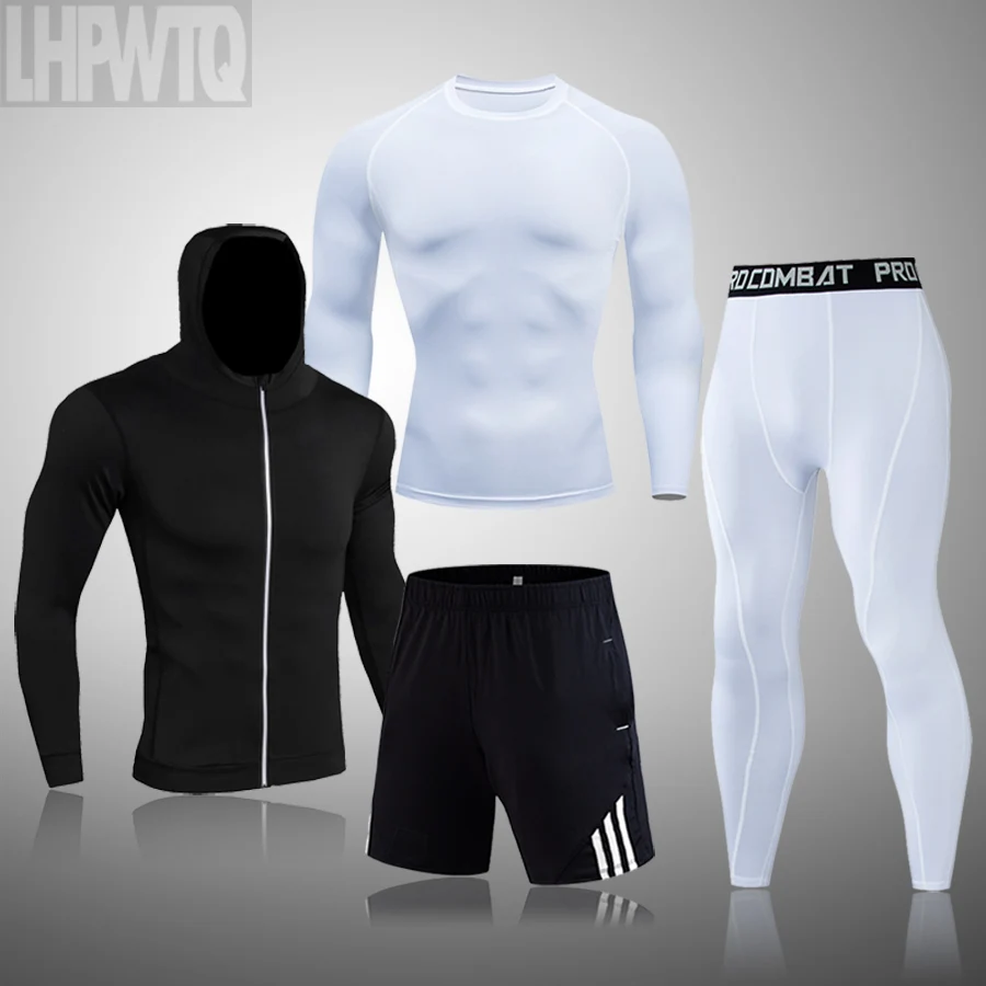 Спортивный костюм мужской компрессионный тренировочная одежда для спортзала