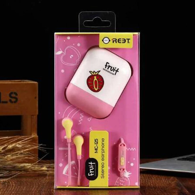 Симпатичные разноцветные наушники с изображением фруктов и конфет вкладыши 3 5 мм