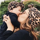 Шапка для мамы и ребенка, шапочка для новорожденного, шапочка с бантом и цветами, шапочка для родителей и детей, Мягкая Детская шапка-тюрбан