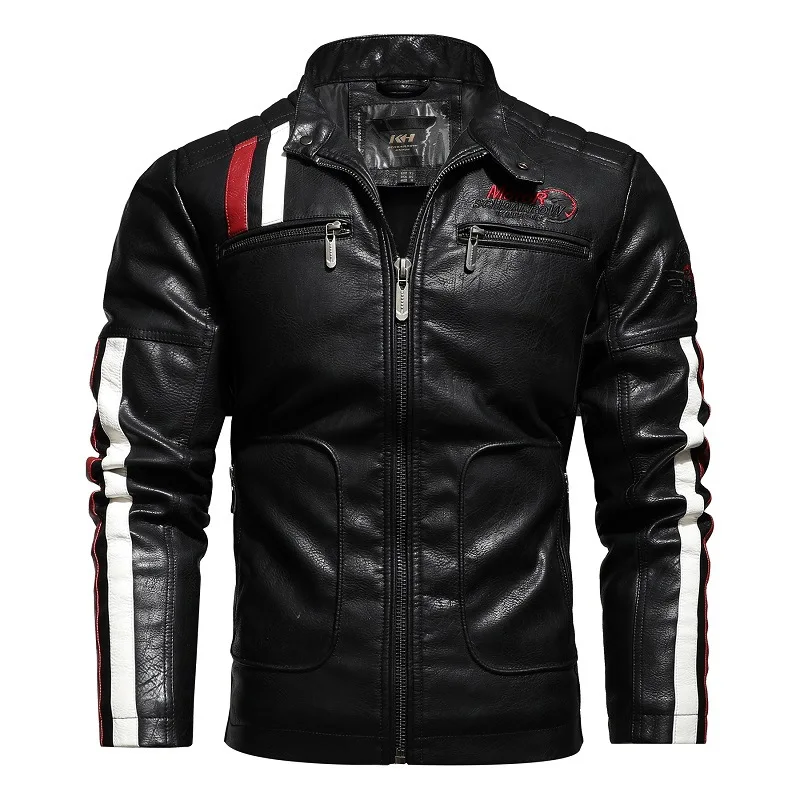 Motorcycle leather jacket Europe and America plus size Slim men's PU leather jacket Motorcycle jacket