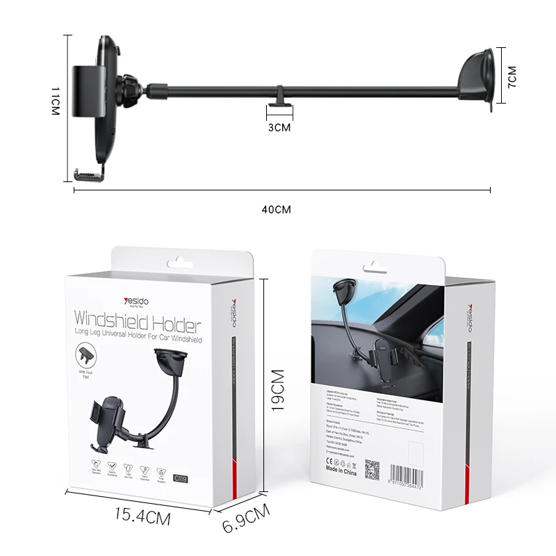 yesido car phone holder bracket mount cup holder universal car mount mobile suction windshield phone locking car accessories free global shipping