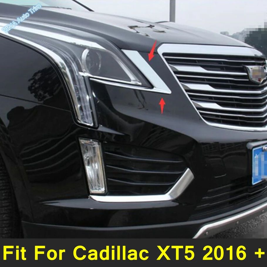 

Lapetus Auto Styling Front Headlight Lamp Eyelids Eyelashs Lid Cover Trim For Cadillac XT5 2016 - 2021 ABS External Spare Parts