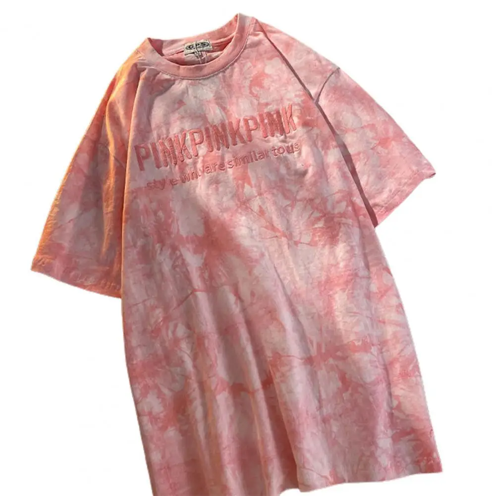 Летняя женская модная футболка с круглым вырезом футболки коротким рукавом и