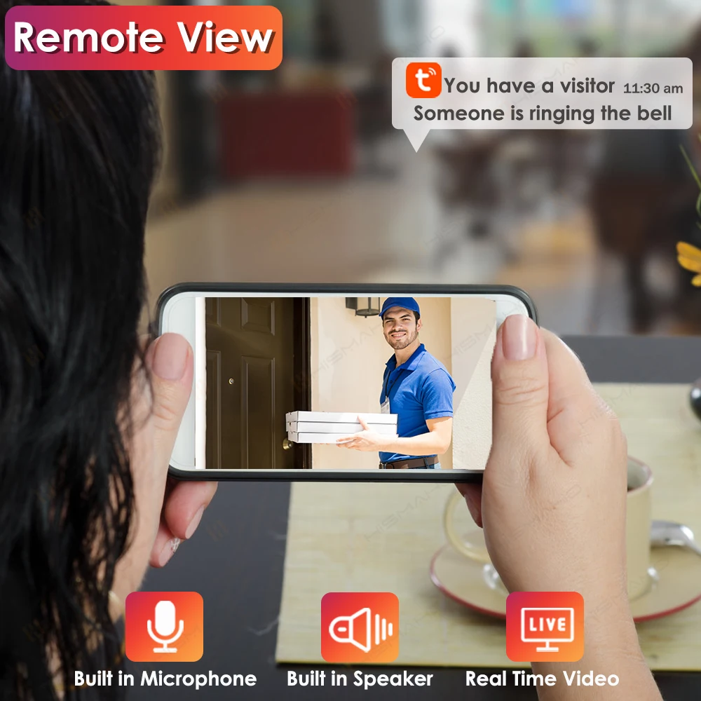 Дверной звонок Tuya 1080P с поддержкой Wi-Fi для системы видеонаблюдения - купить по