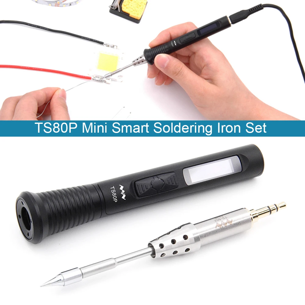

Minidso TS80P Electric Soldering Iron Set PD2.0 QC3.0 Power Supply Mini Smart Soldering Iron 100-400℃ Station Welding Tools