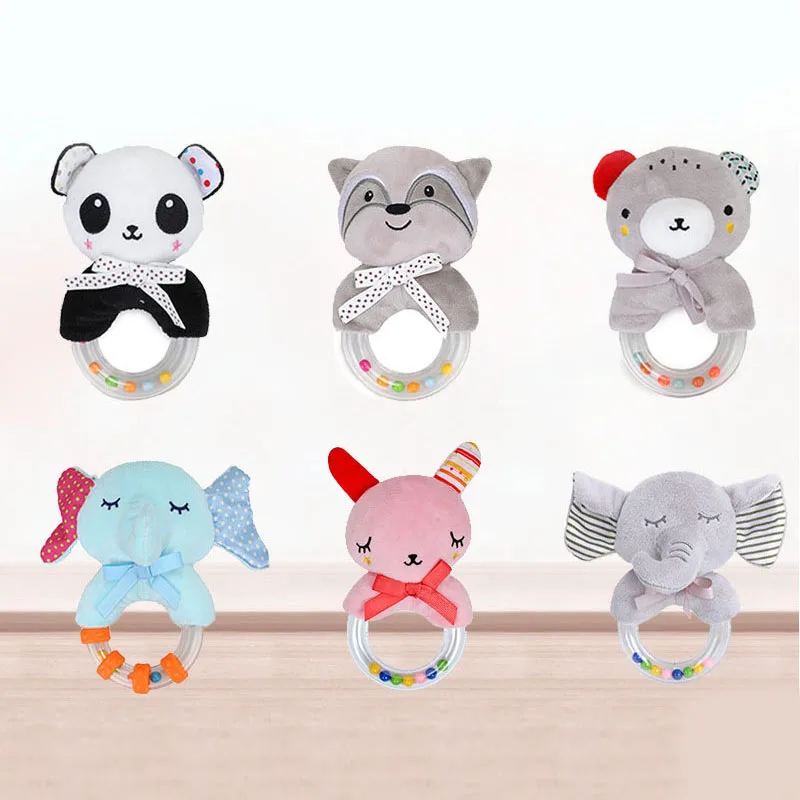 

Детские игрушки для 0-12 месяцев, милые детские погремушки, кольцо для новорожденных, Мультяшные животные, плюшевый ручной звонок, Игрушки дл...