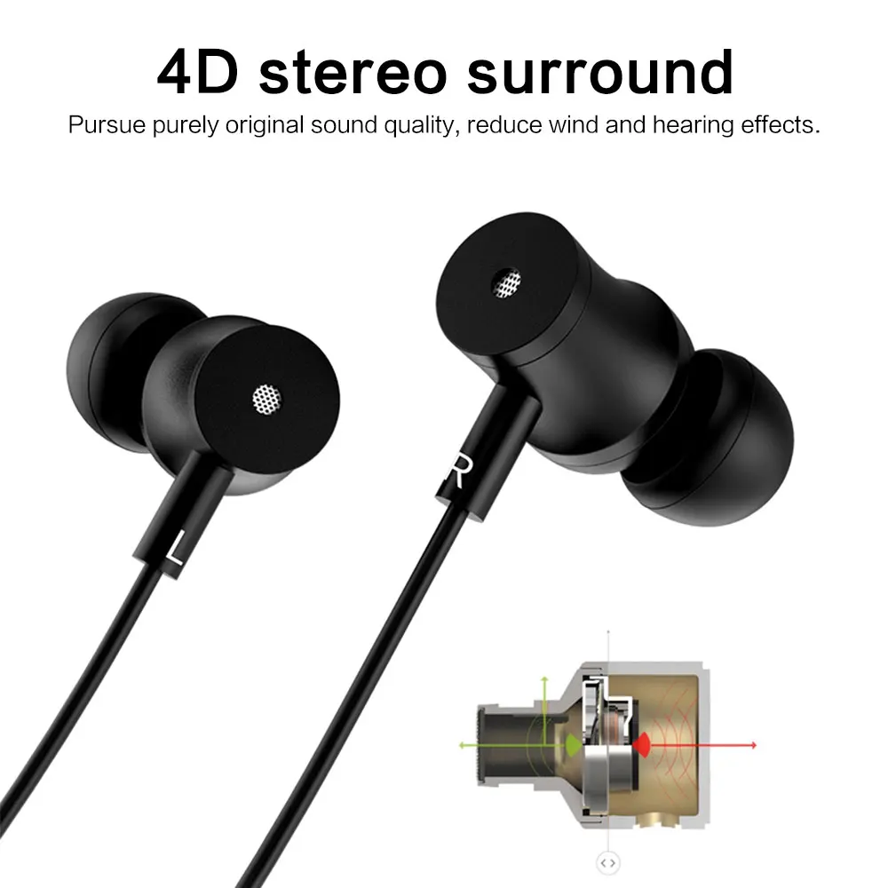 FLOVEME 4D стерео наушники-вкладыши для телефона Металлическая Проводная Спортивная