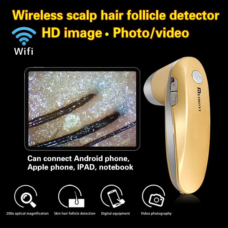 New Wireless Digital WIFI Microscope Smart Hair Scalp/Skin Detector IMedical Cosmetology for Skin Scalp Care Analysis |