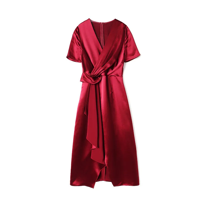 Высококачественное летнее Новое Элегантное женское однотонное платье с