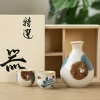 japanese vintage sake pot cups set ceramic simple wine flagon liquor drinking wine set mens gifts canecas bar home drinkware