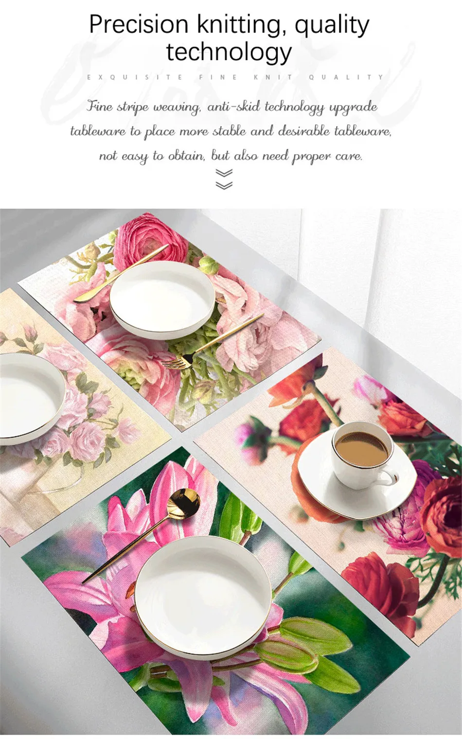Fuwatacchi Coffee Place Mat Linen Ramadan Dining Table Placemat Tableware Fiber Pad Coaster Eid Party Supplies Table Placemats