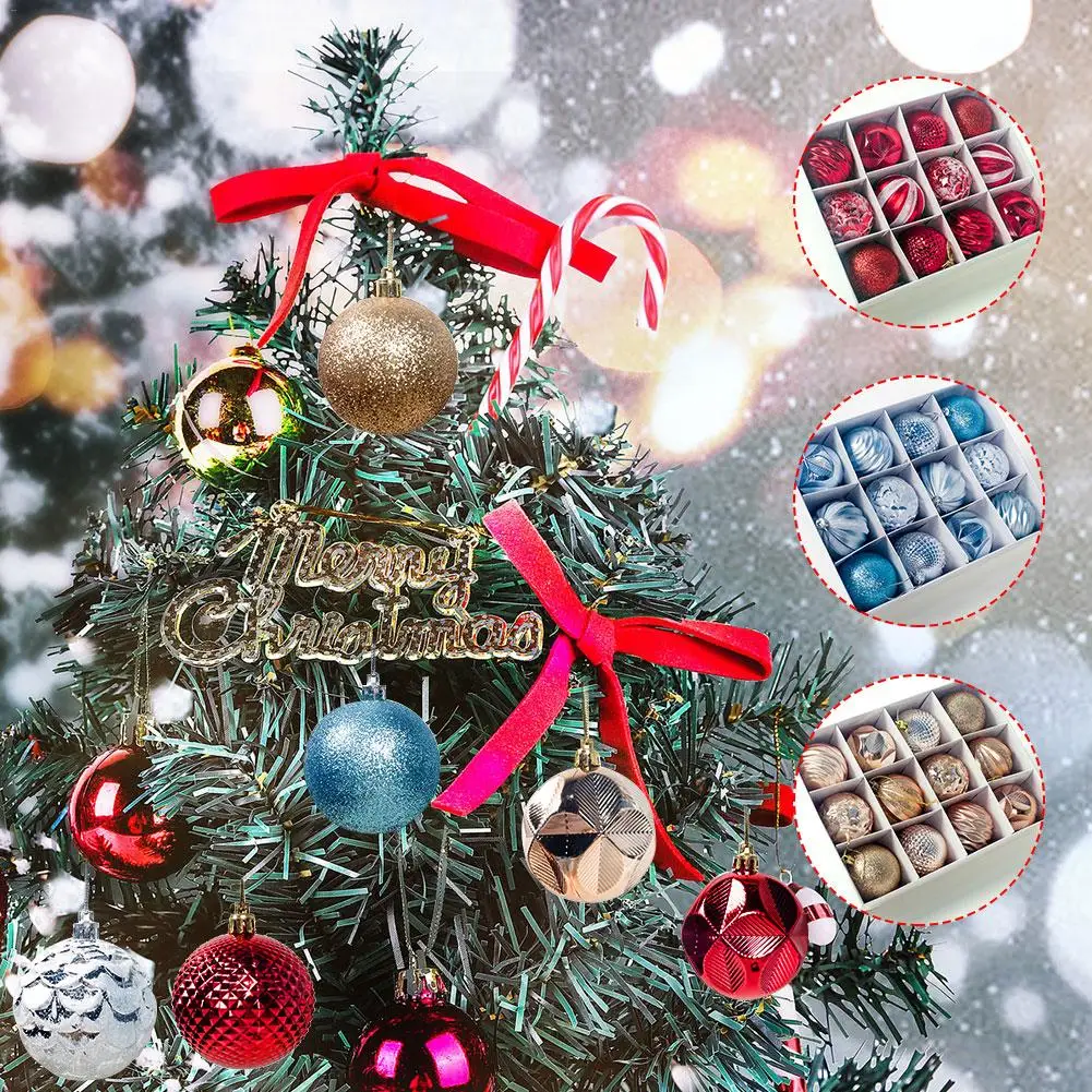 12 шт. украшения в виде рождественских шаров для рождественской елки небьющиеся