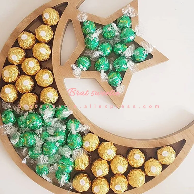 DIY деревянный десертный поднос EID MUBARAK украшения на Рамадан для дома lslamic