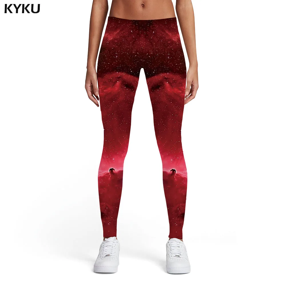 KYKU galaxy Леггинсы женские Aurora 3d ПРИНТ зеленые женские туманности эластичные Harajuku леггинсы женские s легинсы, штаны для фитнеса джеггинсы
