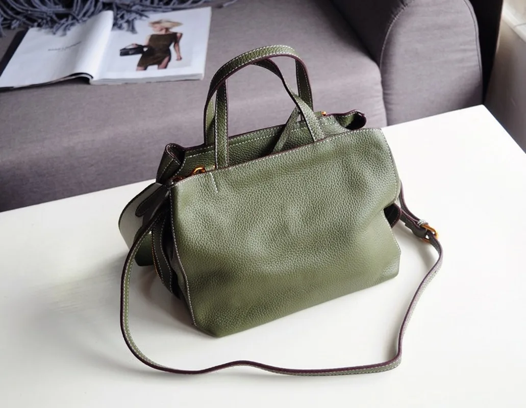 

2020 new soft head layer cowhide women's bag casual simple leather women's bag handbag shoulder bag messenger bag