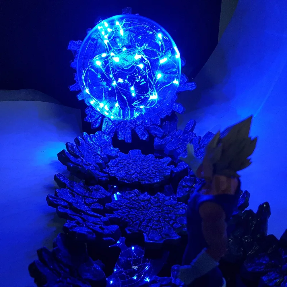

Dragon Ball Z Super Saiyan Vegeta Figura Anime LED Night Light Power Up Effect Led Home Room Decorative Lighting Desk Lamp Manga