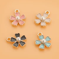 10pcs enamel flowers charms cute rose sakaru charms pendants for necklace bracelet diy jewelry making accessories