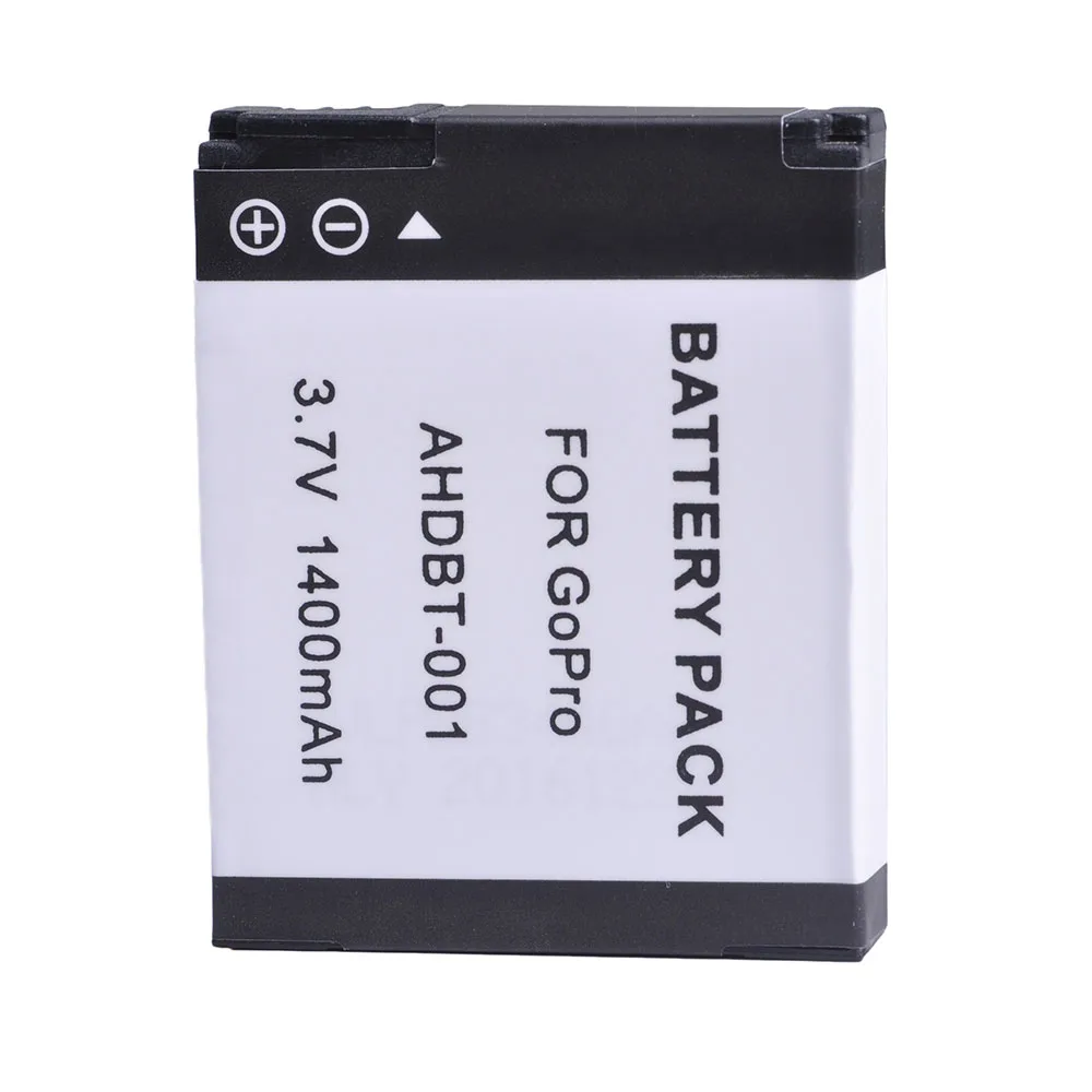 4 × аккумулятор большой емкости AHDBT 001 002 Аккумулятор для GoPro Go Pro HD Hero 1 2 Hero1 Hero2