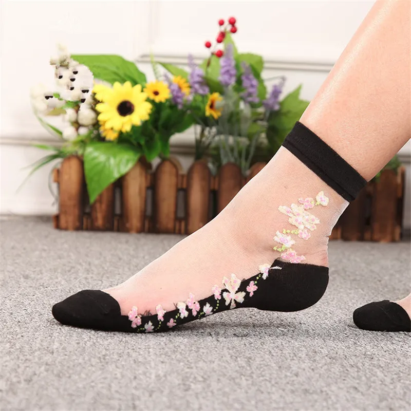 Носки женские тонкие прозрачные стрейчевые из прозрачного шелка 1 пара летние |