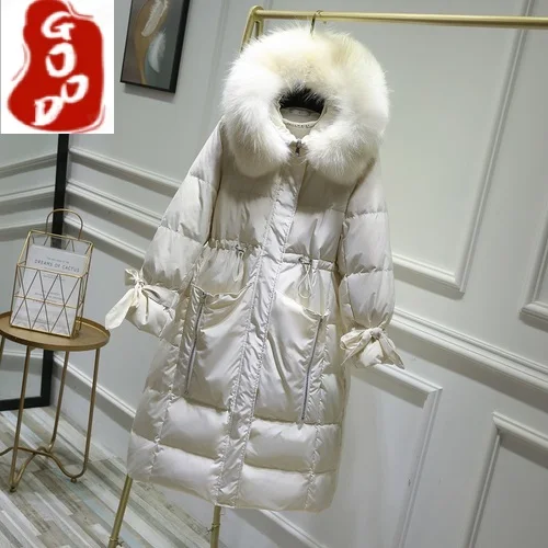 

Fashion Korean Women's Down Jacket Raccoon Fur Collar Hooded Female Winter Parkas Women Coats Casaco Feminino Inverno 178