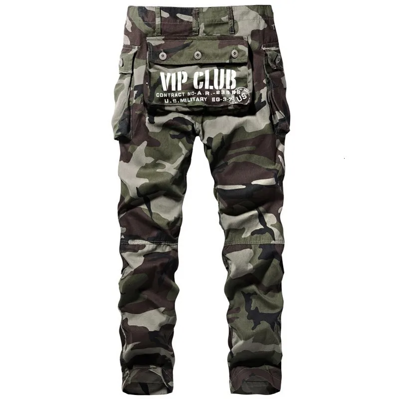 Autumn Cargo Camouflage Printed Loose Straiht Pants Zipper Fashion Long Trousers Waist Safari Style Pockets Sweatpants | Мужская одежда