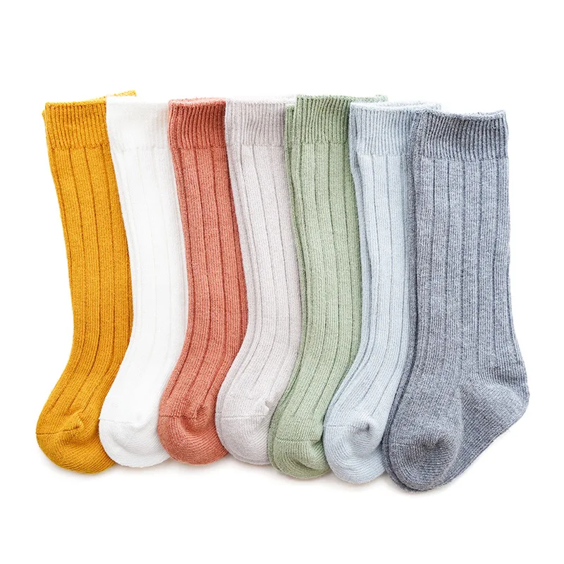 

Children's Socks For Girls Boys Newborn Baby Knee High Long Socks Cotton Candy Colors Breathable Spring Autumn Winter