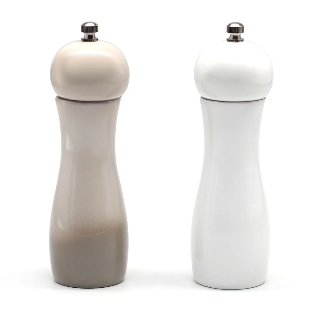 

Schnesland Wood Salt Pepper Shakers with Ceramic Core, Refillable Manual Sea Salt Pepper Mill Adjustable Coarseness