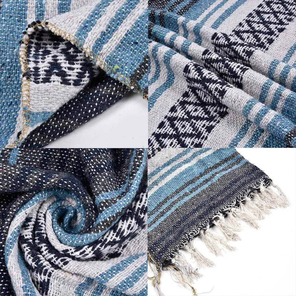 Толстое мягкое Тканое одеяло с мексиканской фальзой коврик для йоги ручной