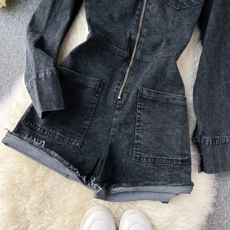 Женский комбинезон с длинным рукавом сплошной модный сексуальный полый