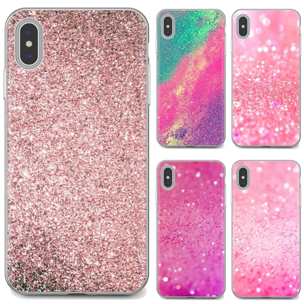 

Pink And Silver Glitter Sparkle For iPhone 10 11 12 13 Mini Pro 4S 5S SE 5C 6 6S 7 8 X XR XS Plus Max 2020 Soft TPU Phone Cover