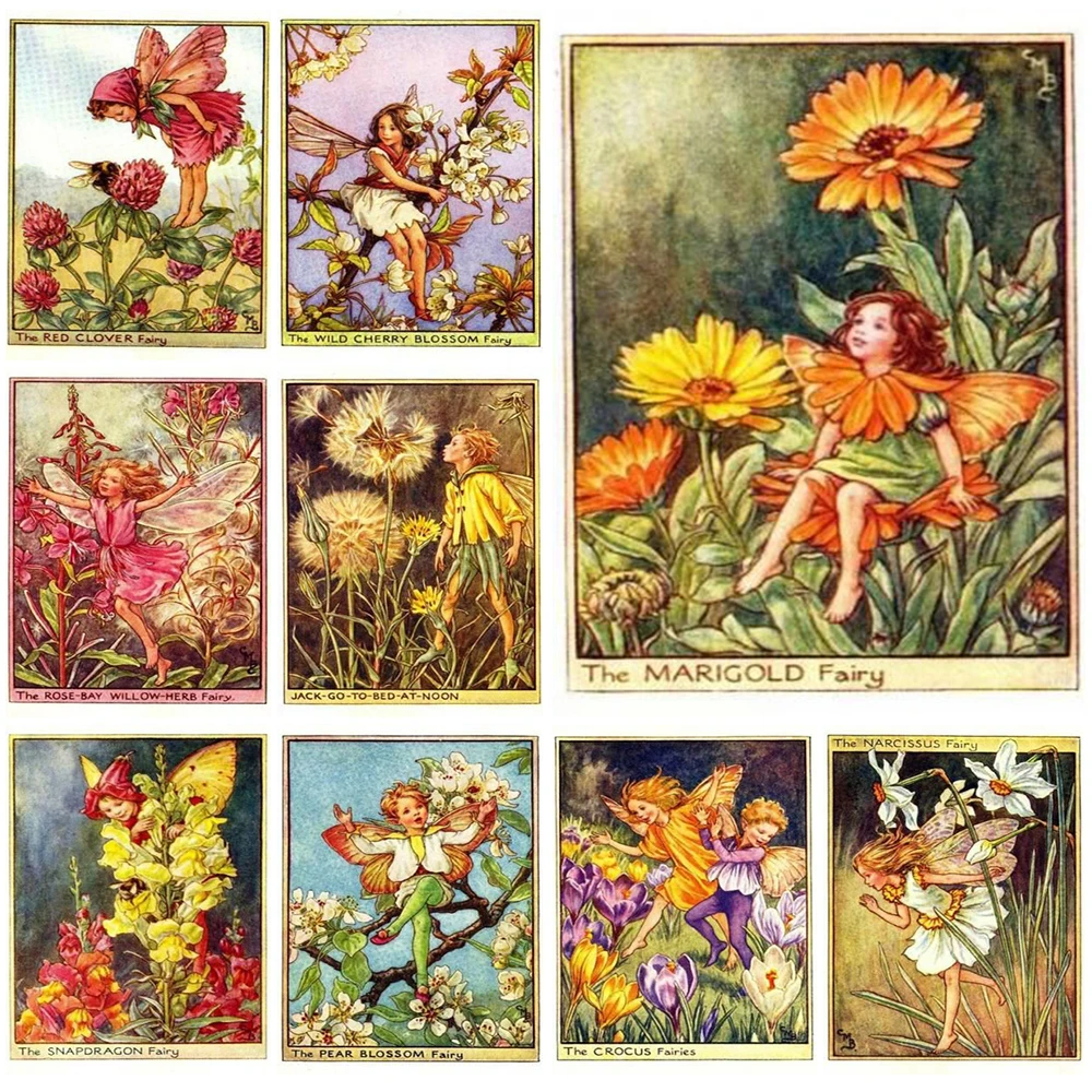 

The Marigold Flowers Fairy Posters Wall Art Canvas Painting Nordic Poster Wall Pictures For Living Room Home Decor Unframed