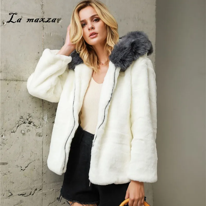 

Plus Size Womens Coats Winter Korean Casual Fashion Faux Fur Coat Pockets Warm Clothes 2019 Fur Coat