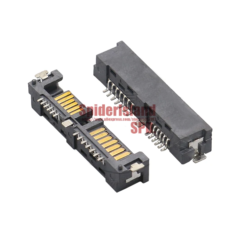 Billig 500 Stücke/1000 Stücke SATA 7P + 15PIN Männlichen Typ A SMT Mit Konvexen Kunststoff Säule Fuß SATA 22P Buchse Stecker Für Schweiß Motherboard