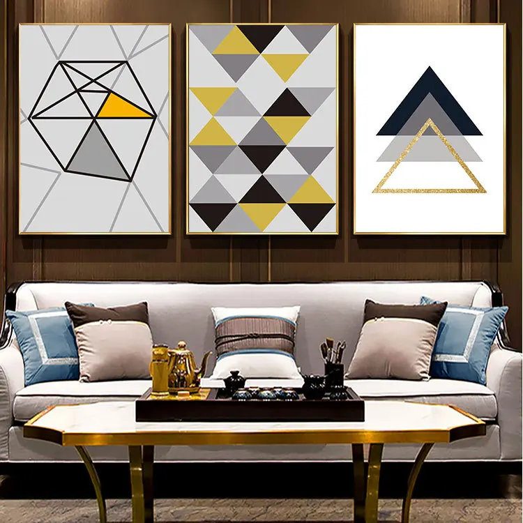 

Modern Simple Geometric Living Room Bedroom TV Sofa Background Office Decoration Painting Wall Art Canvas Print Poster