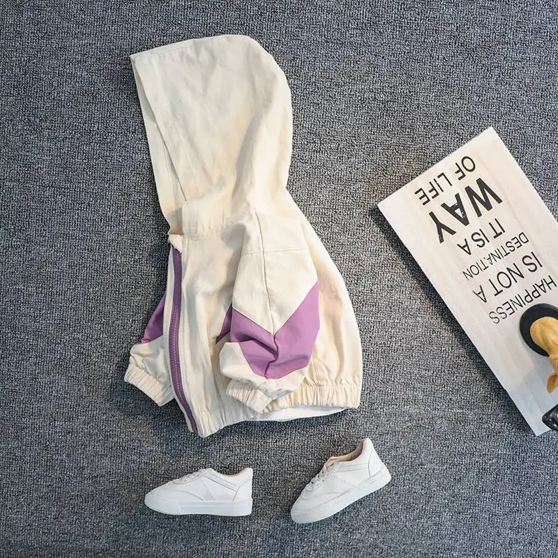 2019 г. Осенний плащ для девочек Детская Свободная верхняя одежда с капюшоном