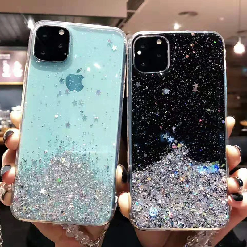 Блестящий блестящий чехол для Xiaomi mi 9 SE 8 lite cc9 A3 A2 эпоксидная звезда прозрачный