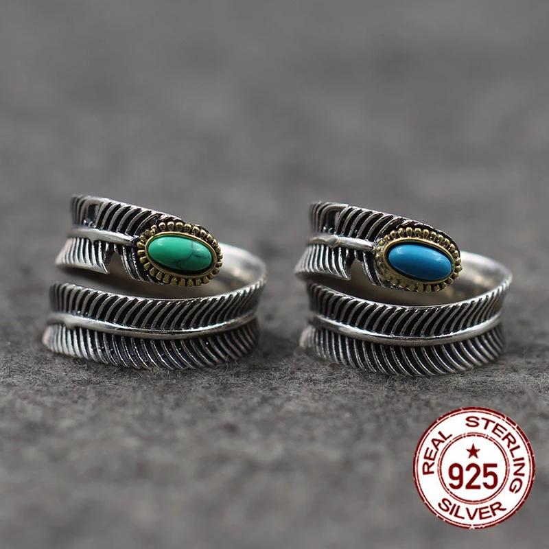 S925 Стерлинговое Серебро ажурное изделие классическая мода перья винтажный стиль