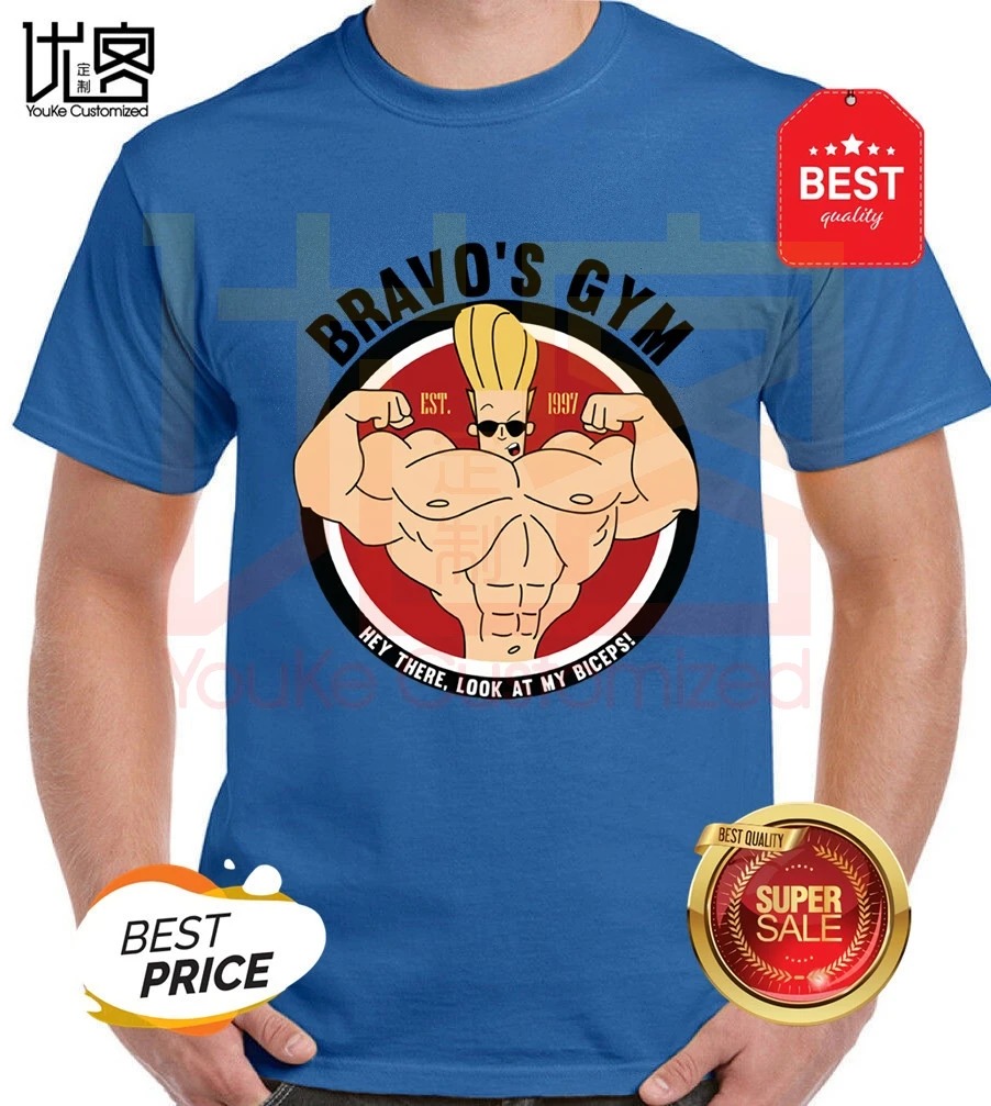 Джонни Bravo Футболка Тренажерный зал мужские забавные спортивные шорты