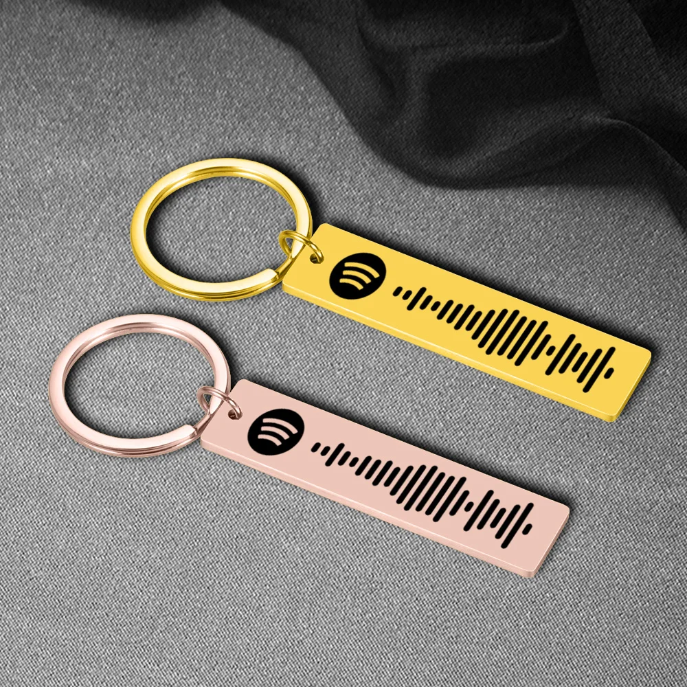 Custom Music Spotify Scan Code Keychain for Women Men Personalized Laser Engraved Song Keyring Christmas Jewelry Gift | Украшения и
