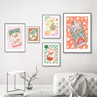 Мультяшный декор для кухни, постеры для напитков, творческий сок, слои рака, зодиака, весы, дева, холст, живопись, настенное искусство, печатные картины