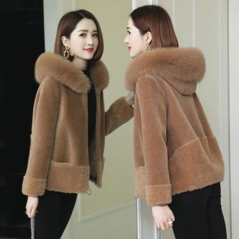 Женское пальто из искусственного меха с искусственным мехом лисы модное зимнее и