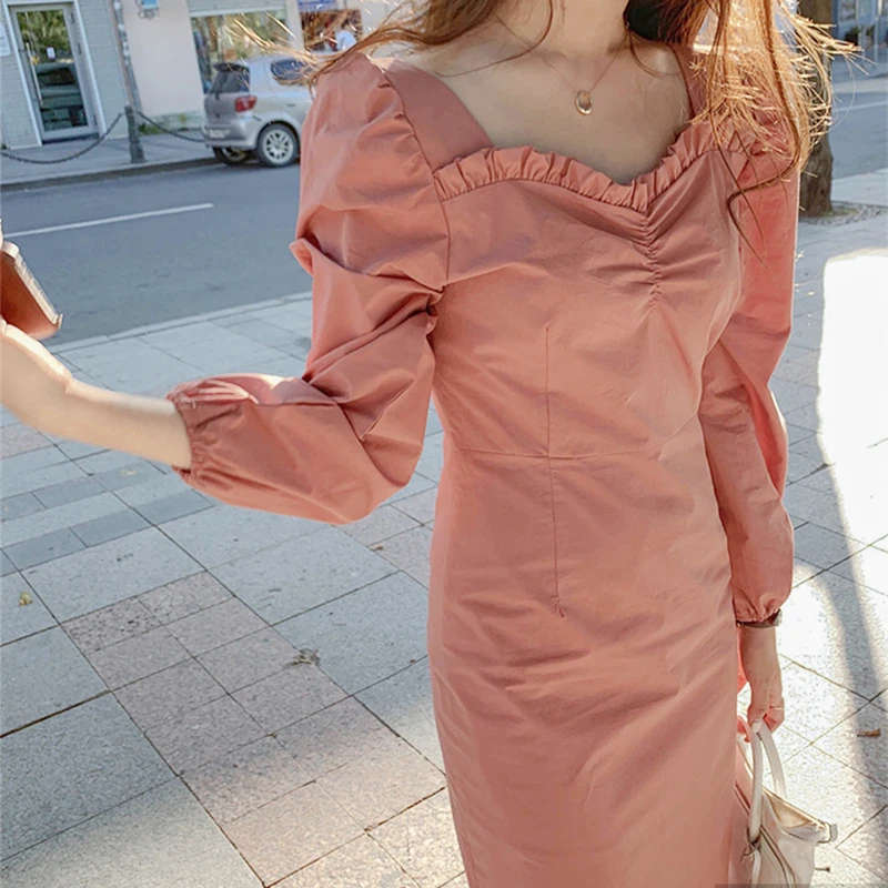 Милое женское платье с v-образным вырезом шикарное оборками высокая талия