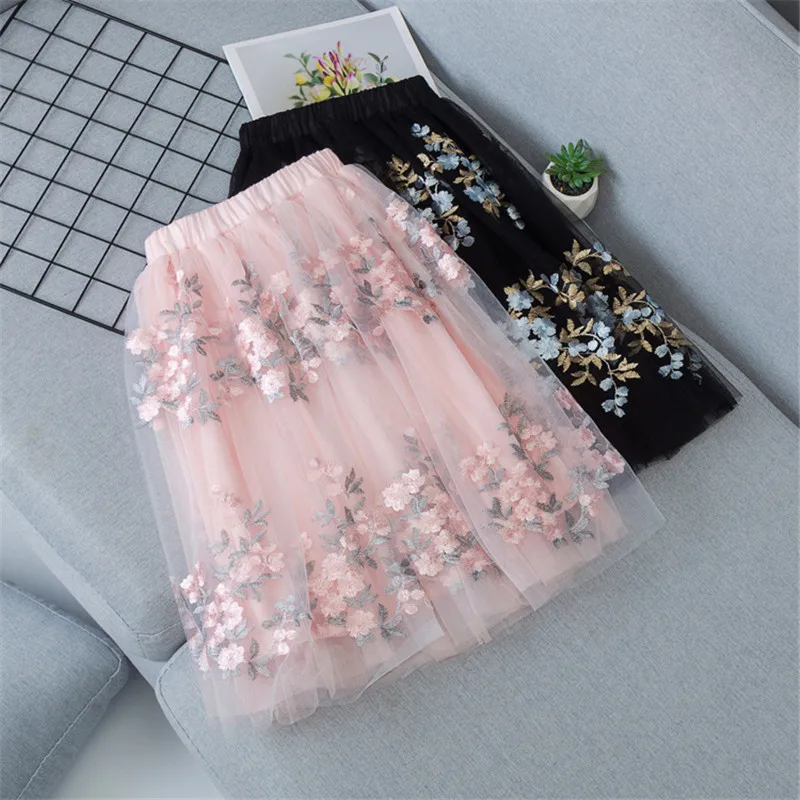 Baby Girls Tutu Layered Skirts Kids Ball Gown 2019 Summer Autumn Solid Long Skirt Girls Princess Skirt Child Clothes