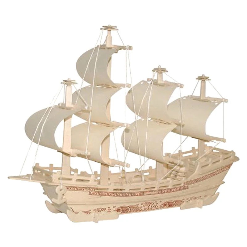 

1 шт. 3D деревянный парусник корабль Наборы, для домашнего использования, модель дома декоративная лодка лучший подарок на день рождения для ...
