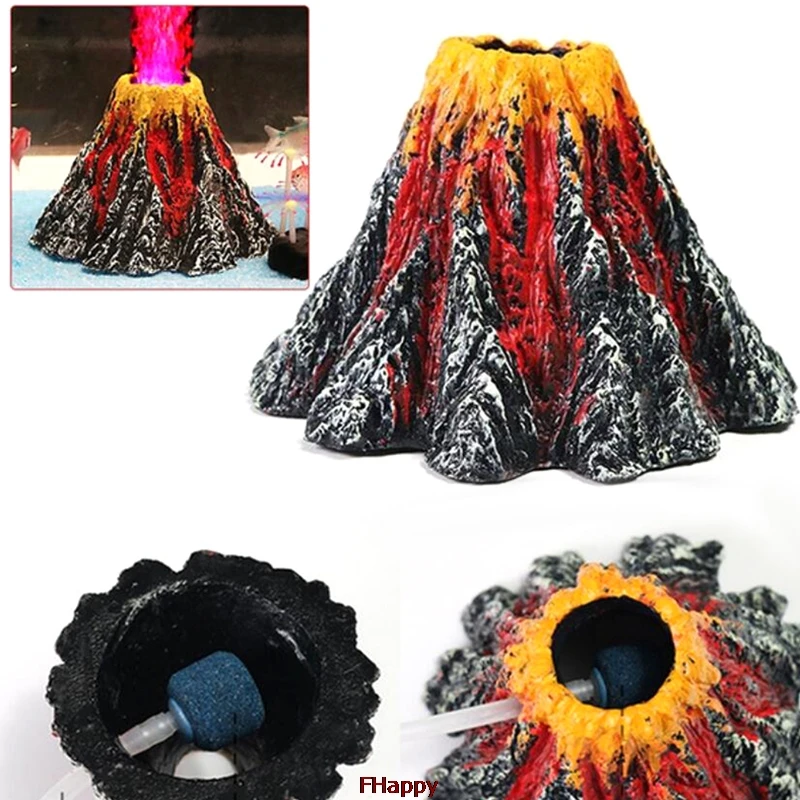 Аквариум в форме вулкана игрушка кислородный насос аквариум декор для аквариума