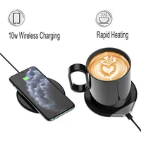 10w fast wireless charger pad a coffee mug warmer for warming heating coffee beverage milk tea best gift for christmas