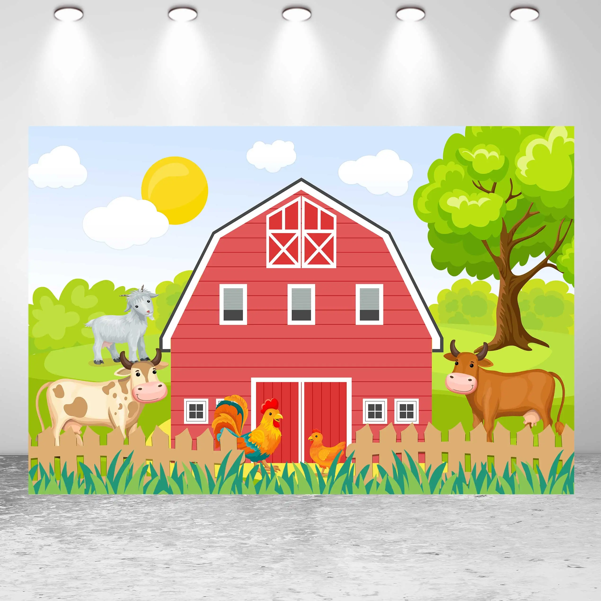 NeoBack фон для фотосъемки с изображением животных сарая акварель цветов свиней