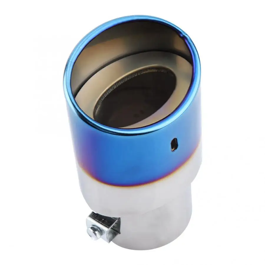 Глушитель для автомобиля хромированная синяя нержавеющая сталь Универсальная