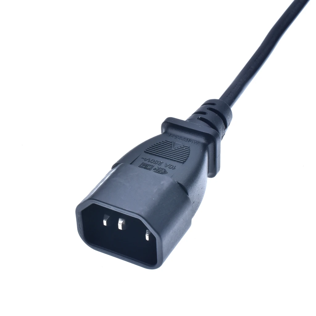Удлинительный шнур питания IEC 320 C14 C7 обменника C13 штекер 3P на гнездо 2P 1 м 3 *|power